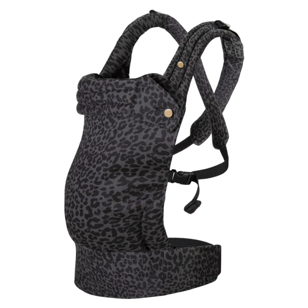 Baby Carrier for Infants and Toddlers 55 x 36 cm Dark Grey Carrier with Black Leopard Print Cotton Carrier 3–36 Months Baby Transport 1