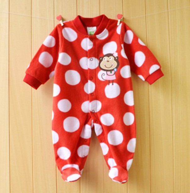 Baby heldragt med abeprint J690 9-12 måneder D