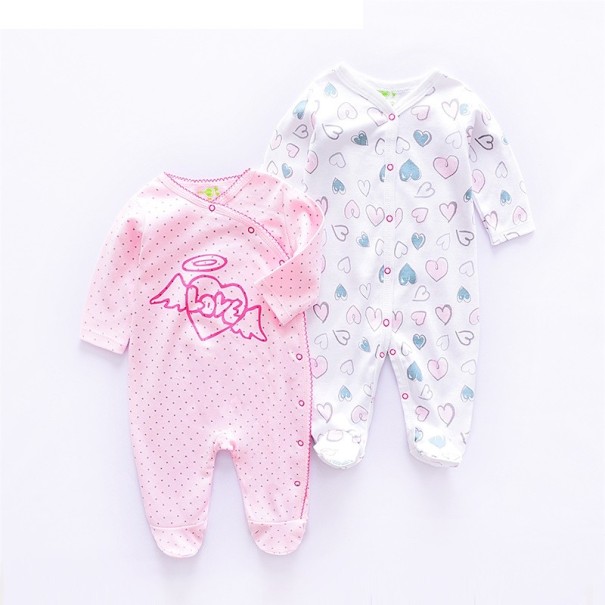 Baby heldragt med hjerter - 2 dele 3-6 måneder