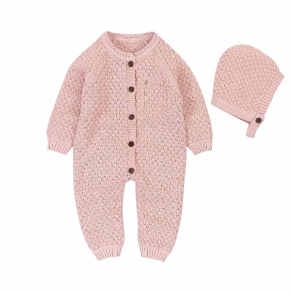 Baby heldragt med hue T2584 lyserosa 12-18 måneder