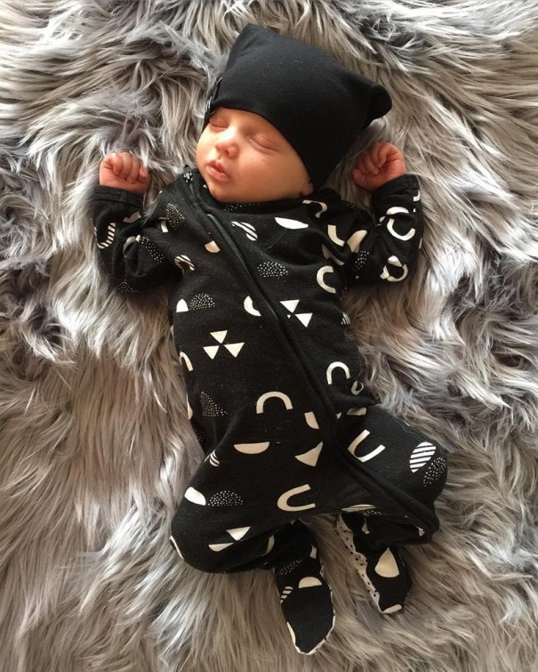 Baby heldragt sort T2639 3-6 måneder
