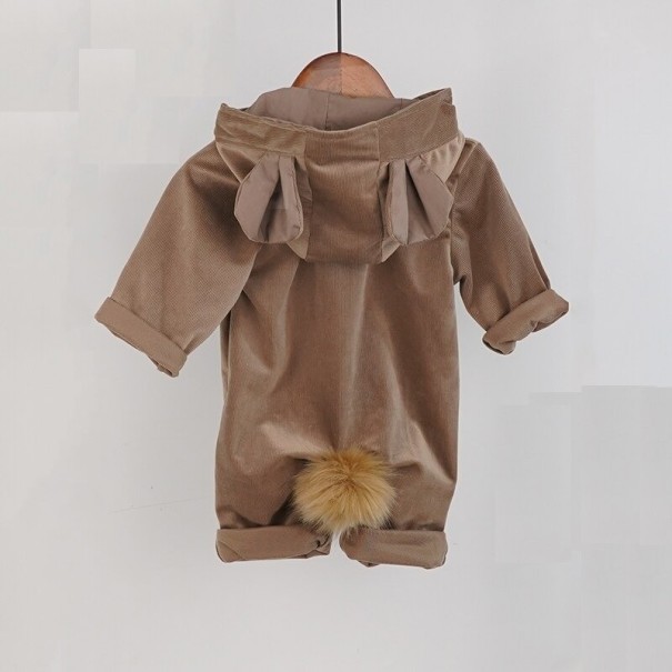 Baby jumpsuit med öron T2706 brun 3-6 månader