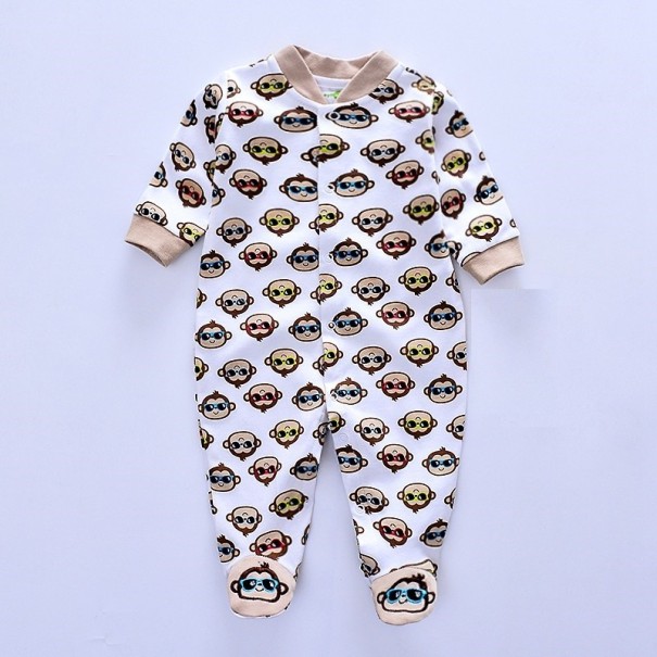 Baby jumpsuit med tecknade apor 0-3 månader