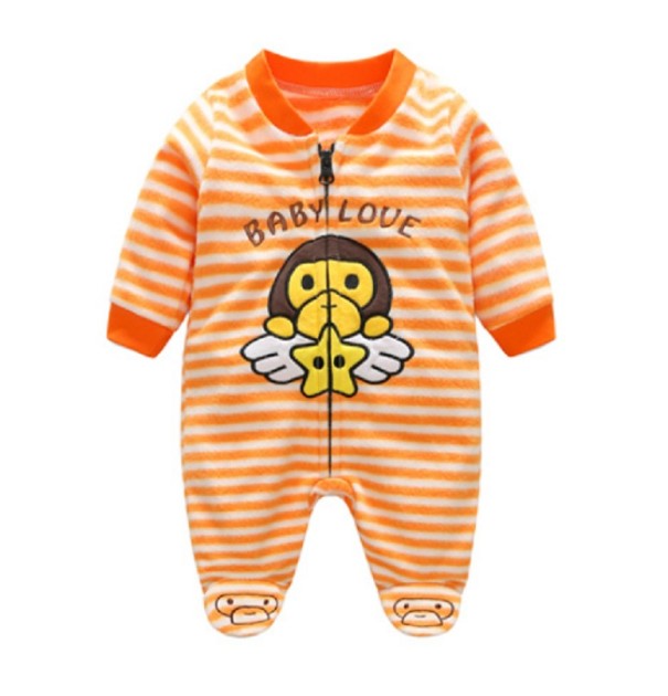 Baby jumpsuit met apenprint J690 6-9 maanden C