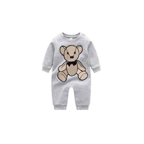 Baby jumpsuit met beer T2714 grijs 3-6 maanden