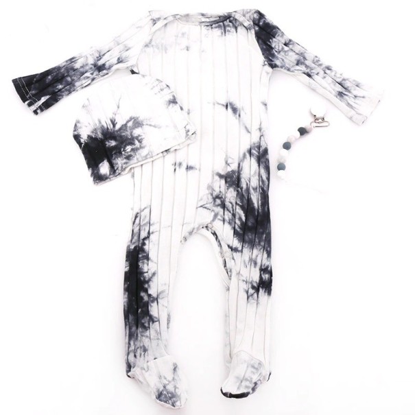 Baby jumpsuit met mutsje en speenkoord T2679 wit 0-3 maanden