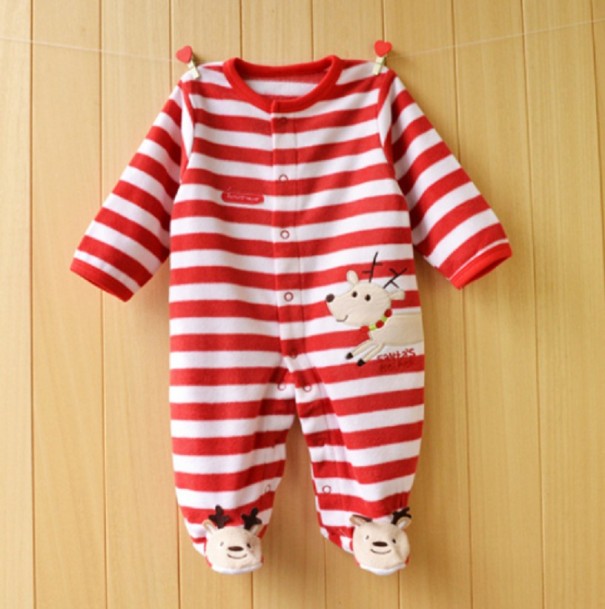 Baby jumpsuit met rendierprint J1343 rood 6-9 maanden