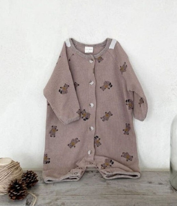 Baby jumpsuit T2608 koffiekleur 6-9 maanden