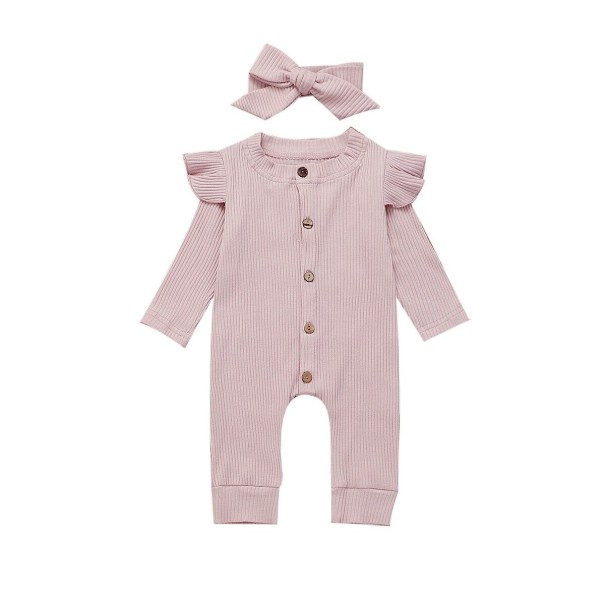 Baby-Mädchen-Overall mit Stirnband T2564 rosa 18-24 Monate