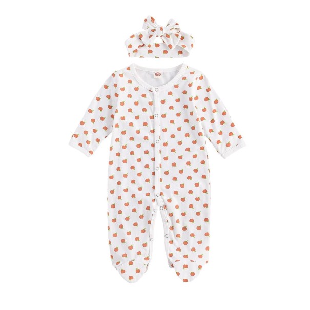 Baby-Overall für Mädchen mit Stirnband T2728 weiß 6-9 Monate