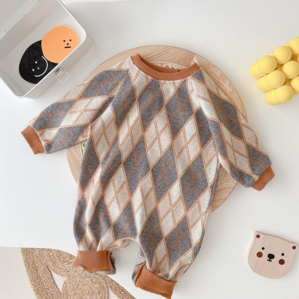 Baby strikket heldragt T2659 6-9 måneder A