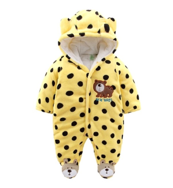 Baby-Winteroverall mit Teddybär J1954 gelb 0-3 Monate