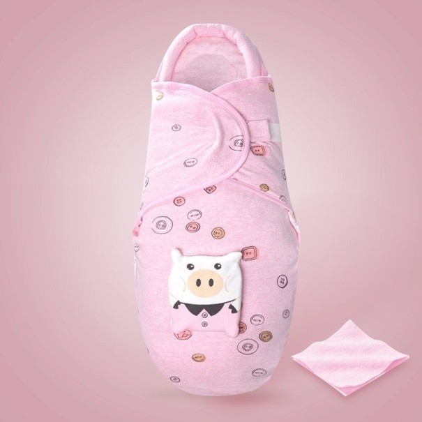 Baby Wrap with Piglet and Velcro pink