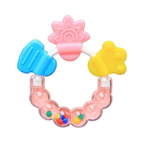 Babybijtring met vloeistof J1875 roze