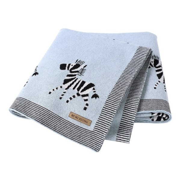 Babydecke mit Zebra hellblau