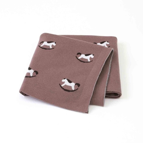 Babyfilt med gunghäst beige