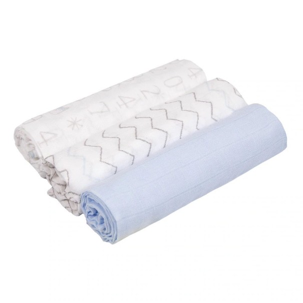 Babyluiers van katoen - 3 stuks blauw
