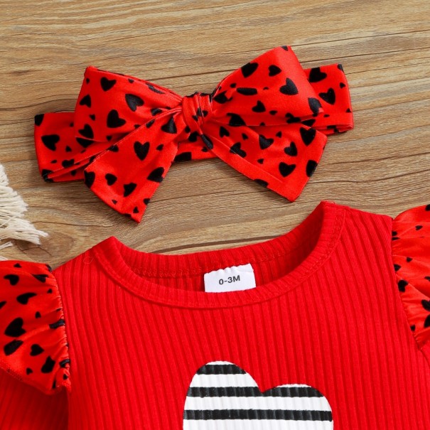 Babymeisjes jumpsuit met hoofdband T2710