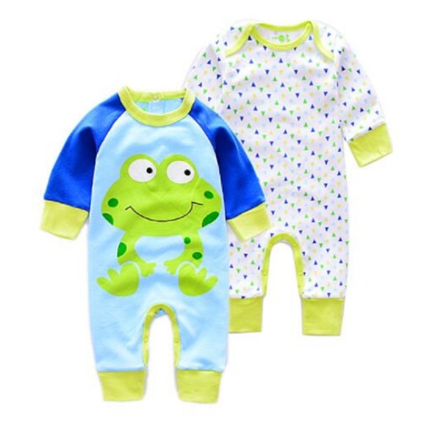 Babyoverall mit Frosch – 2 Stück 6-9 Monate