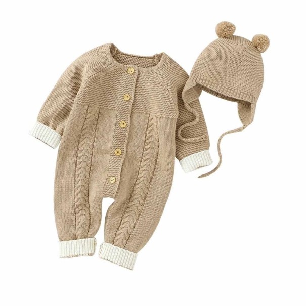 Babyoverall mit Mütze T2586 beige 6-12 Monate