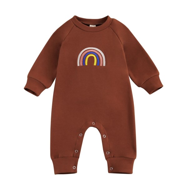 Babyoverall mit Regenbogen T2636 braun 0-3 Monate