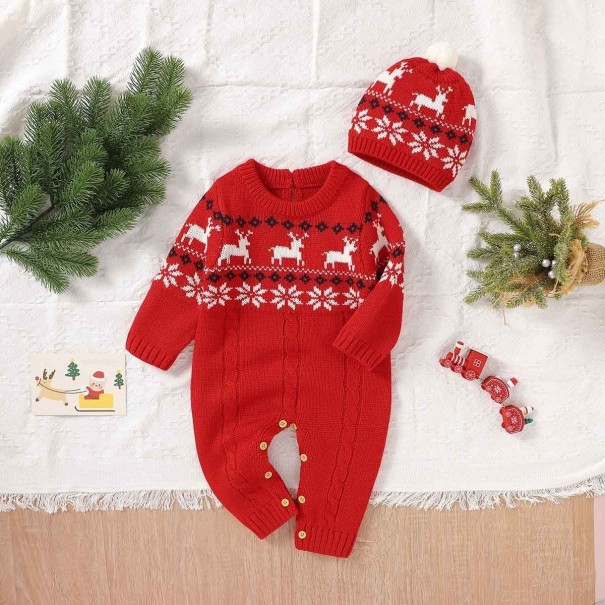 Babyoverall mit Weihnachtsmotiv T2621 rot 0-3 Monate