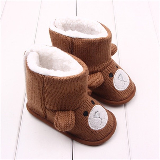 Babys Baumwoll-Winterstiefel braun 0-6 Monate