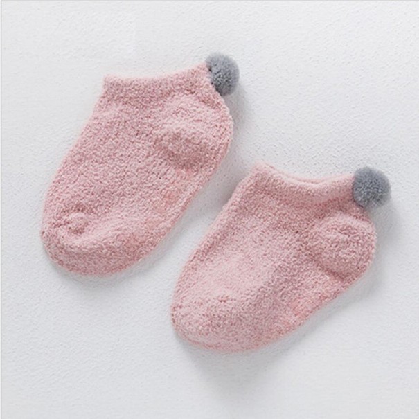 Babysokker med pompon rosa 18-24 måneder