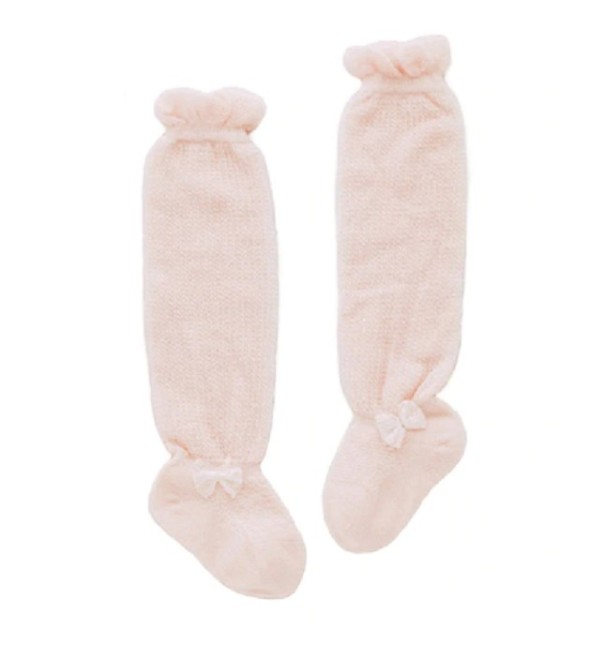 Babysokker til piger med sløjfe rosa 0-1 år