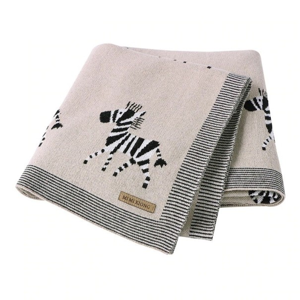 Babytæppe med zebramotiv beige