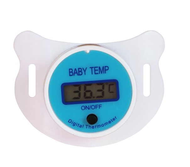Babytermometer i en sut blå