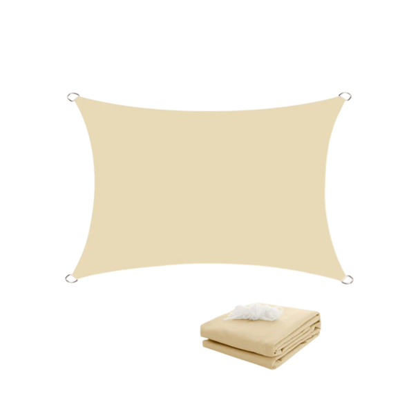 Bâche de protection imperméable 400 x 500 cm Bâche en polyester pour jardin terrasse balcon piscine plage tente parasol camping extérieur beige
