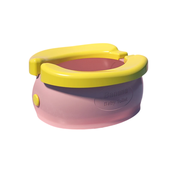 Bacio de viagem dobrável para crianças 22 x 20 x 10 cm Capacidade 50 kg Bacio de silicone com ABS Saco de transporte com 20 sacos de resíduos rosa