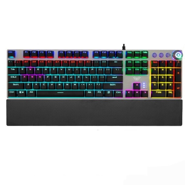 Backlit Gaming Keyboard with Wrist Support 1