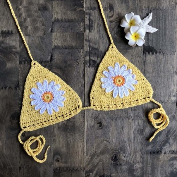 Badedragttop til kvinder P642 gul