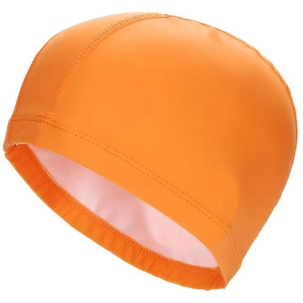 Badekappe aus PU-Stoff, Unisex-Badekappe, wasserabweisend, elastische Haarkappe für Poolsport, Baden orange