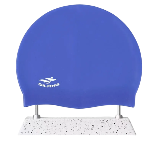 Badekappe aus Silikon, Unisex, wasserdichte Badekappe, 50 g, elastischer Haarschutz, für Pooltraining und Wettkämpfe dunkelblau