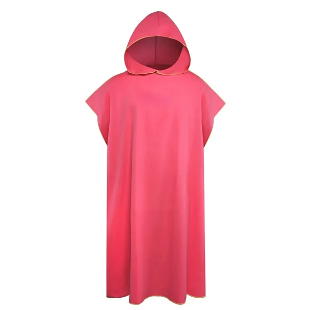 Bademantel mit Kapuze aus Mikrofaser, schnelltrocknend, 109 cm, bequeme Homewear, saugfähiges Material, geeignet für Strand, Wellness, Sauna rot