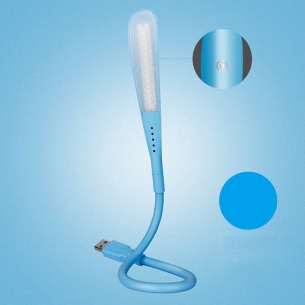 Bærbar mini USB fleksibel LED touch-lampe J2247 blå