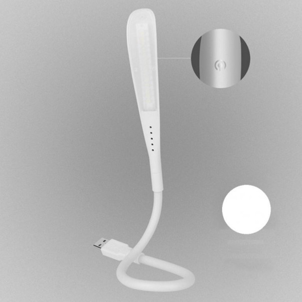 Bærbar mini USB fleksibel LED touch-lampe J2247 hvid
