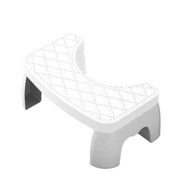 Bærbar U-formet toilettrin Anti-slim plastik toiletfodstøtte Holdbar afrundet toiletpiedestal Toiletfodskammel Buet toiletskammel 42 x 15 x ​​17 cm hvid