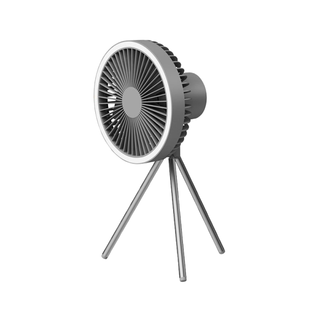 Bærbar ventilator med lys grå