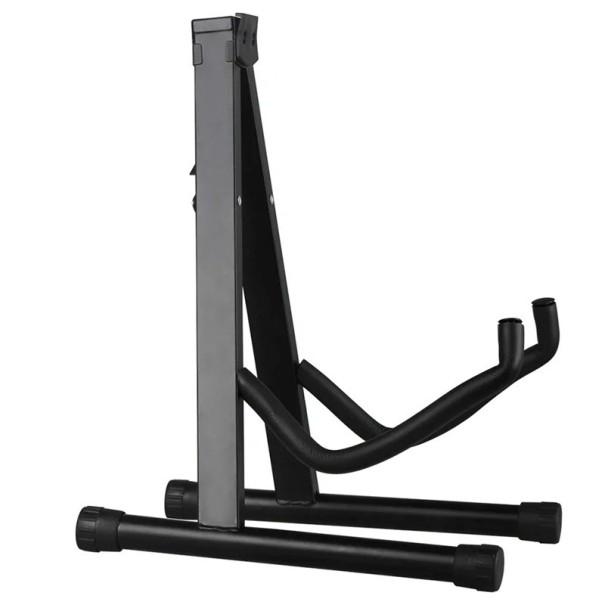 Bærbart metalguitarstativ 40×30,5×27 cm Sort foldbar holder til akustiske og elektriske guitarer Stabil støtte til spil og opbevaring 1