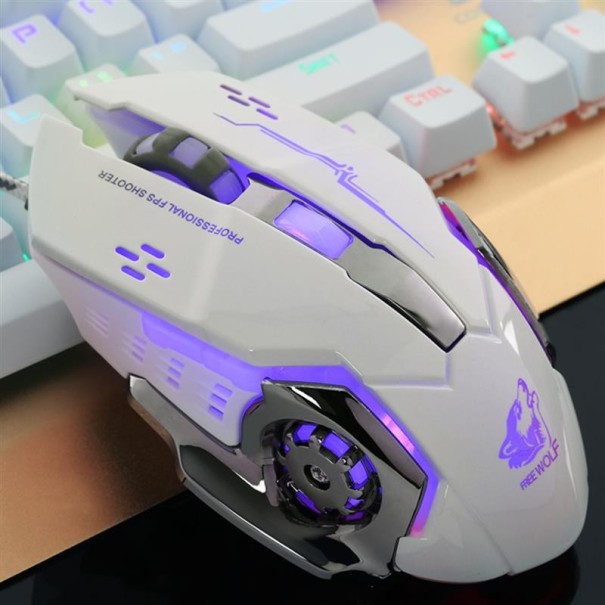 Bagbelyst gamingmus J1575 hvid