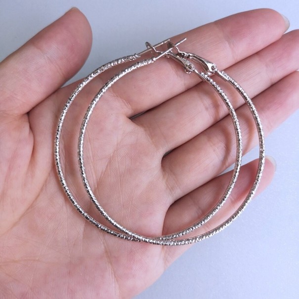 Bågeörhängen för kvinnor G1284 silver 60 mm