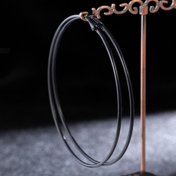 Bågeörhängen för kvinnor G152 svart 12 cm