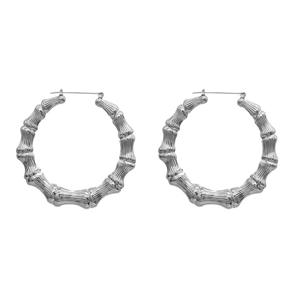 Bågeörhängen för kvinnor G309 silver 75 mm