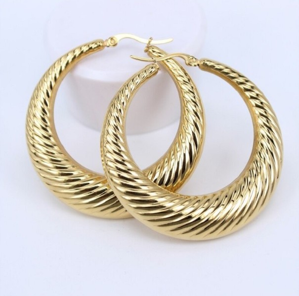 Bågeörhängen för kvinnor G457 guld 40 mm