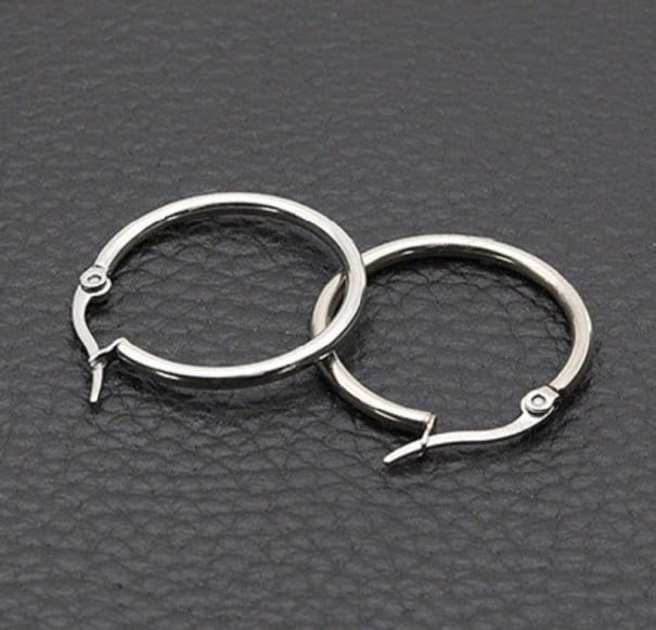 Bågeörhängen för kvinnor G473 silver 60 mm