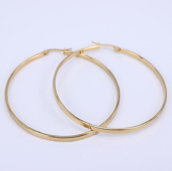 Bågeörhängen för kvinnor G871 guld 60 mm